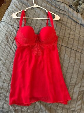 Gilligan & O'Malley Red Lace-Trim Chemise